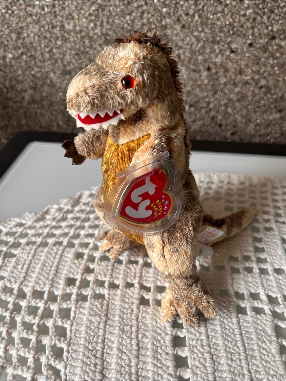 Ty beanie baby Brown and Gold Dinosaur Beanie Plush